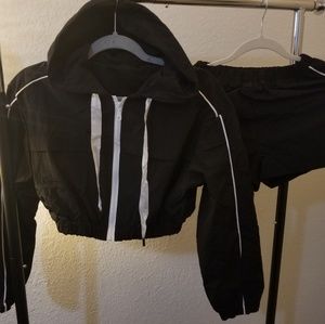 Crop jumper with high waist pants SET